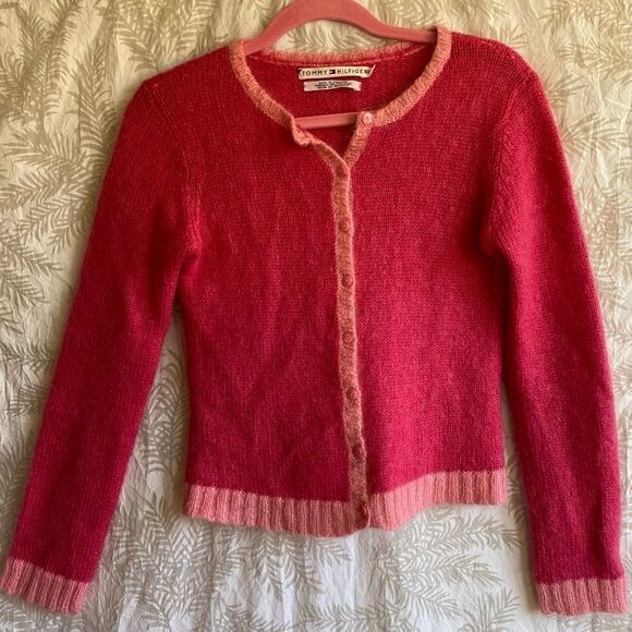 Tommy Hilfiger Y2K Pink Mohair Blend Cardigan Sweater - Picture 9 of 9